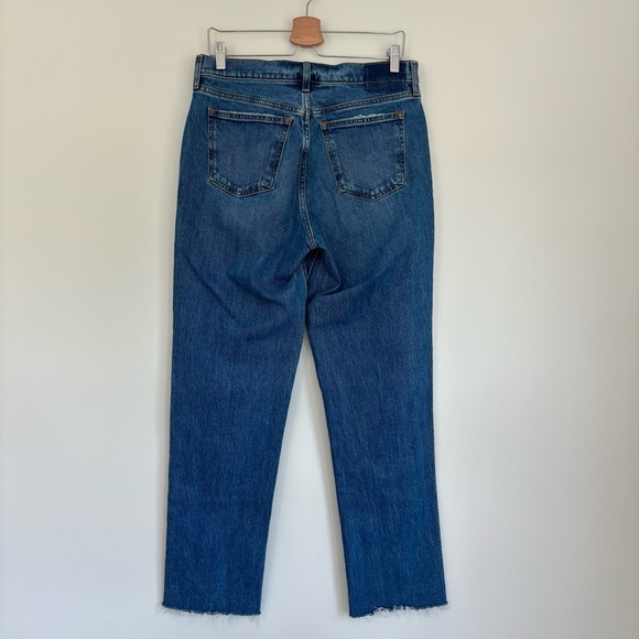 Abercrombie Curve Love 90’s Straight Mid Rise Raw Hem Jeans 8 - Picture 9 of 13